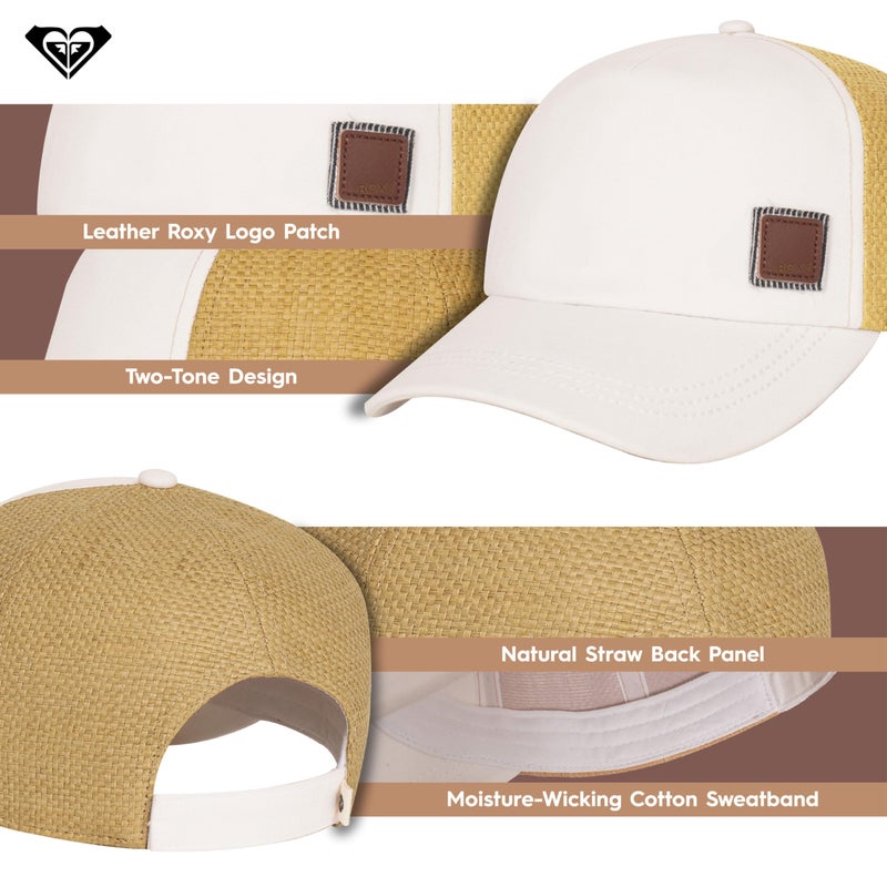 Roxy Women's Incognito Trucker Hat â€“ Adjustable Summer Cap, Lightweight and Breathable Mesh Back Design, Marshmallow - Image 5